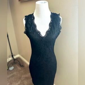 Black lace overlay dress